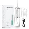 Oral Irrigator Portable Dental Water Flosser USB Rechargeable Water Jet Floss Tooth Pick 4 Jet Tip 220ml 3 Modes IPX7 1400rpm